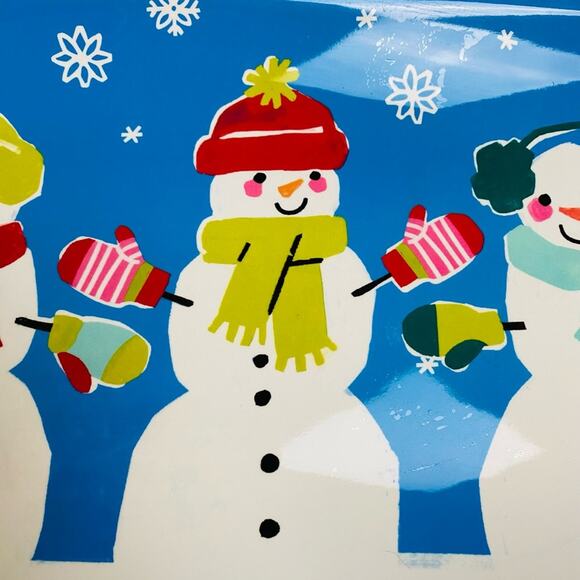 St. Nicholas Square Holiday Cheer Snowman Serving Tray New - Picture 3 of 5